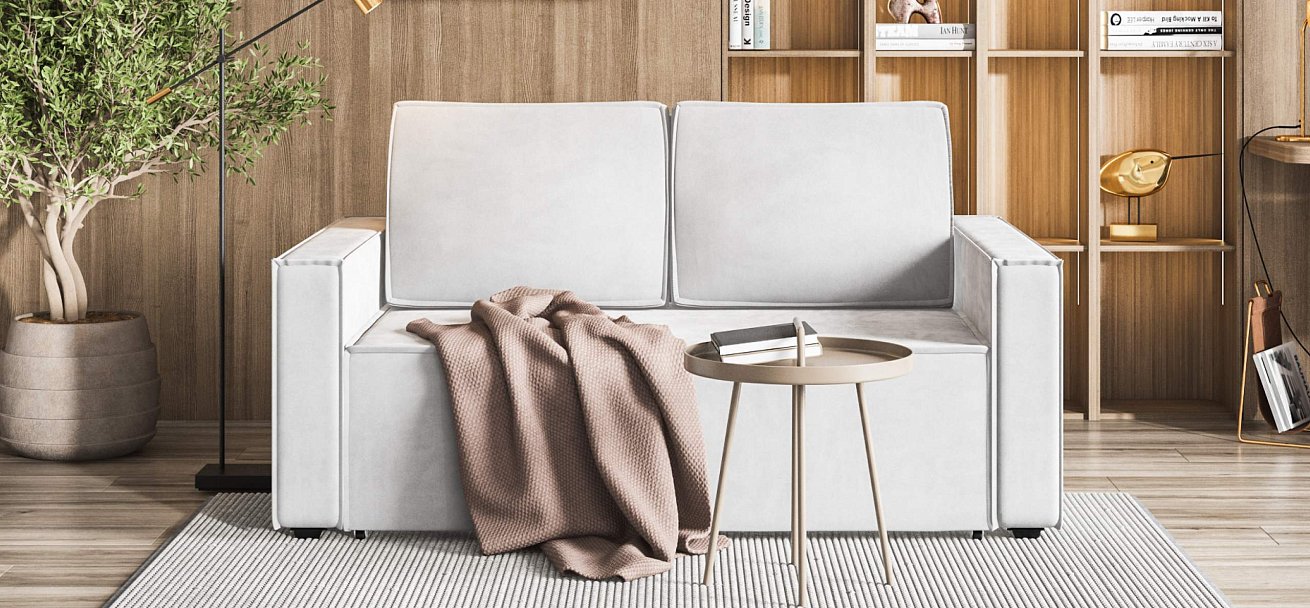 Диван Норд двухместный велюр Монолит сталь