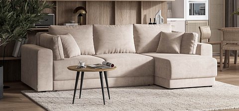 Угловой диван Босс Прайм ХЛ велюр Монолит латте 2