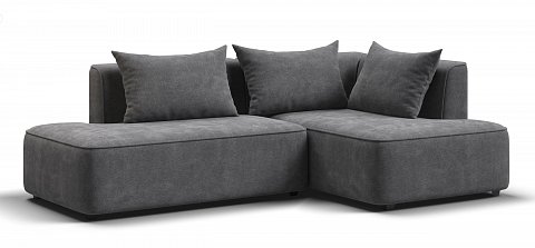 Угловой диван правый Кинг Твин Шенилл Клауд графит