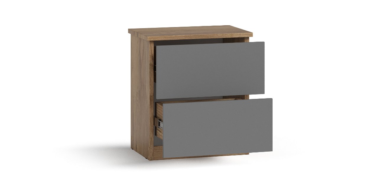 Тумба Симпл Крафт табачный, Серый графит