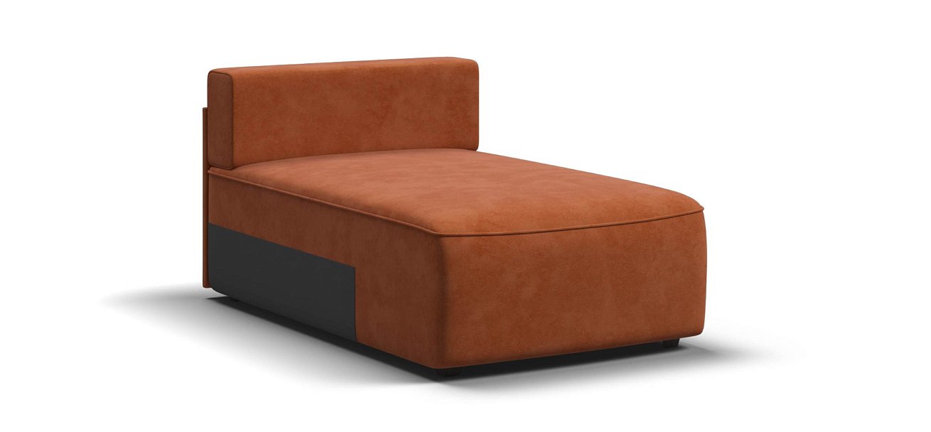 Кинг Модуль оттоманка велюр Алькантара оранж