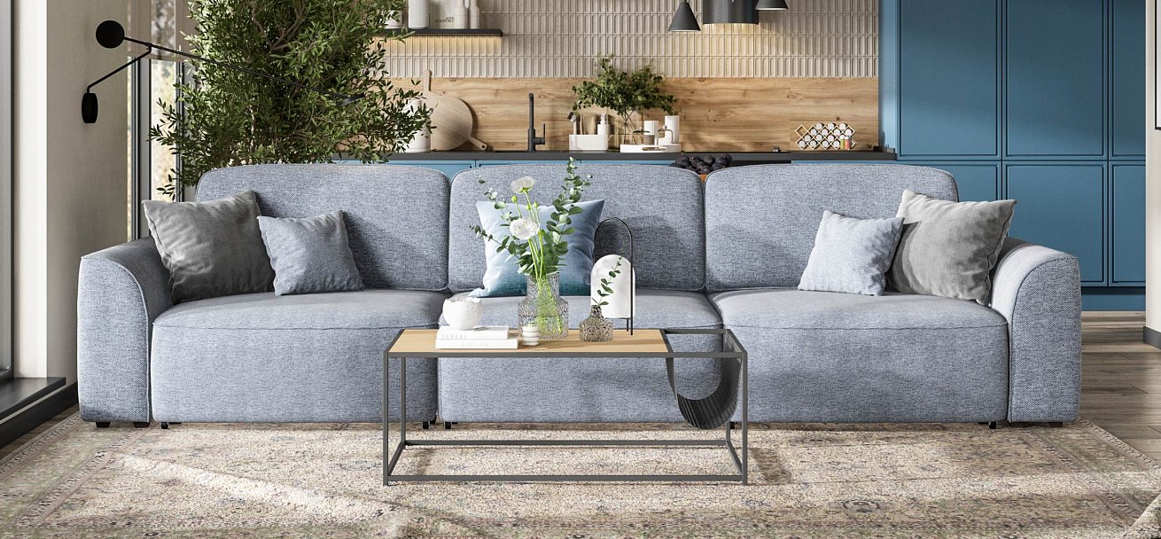 Диван Кинг Макс Рогожка Венто серый