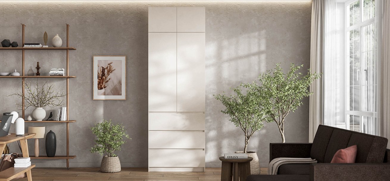 Идея 90 шкаф распашной 2Д+ящики Кашемир