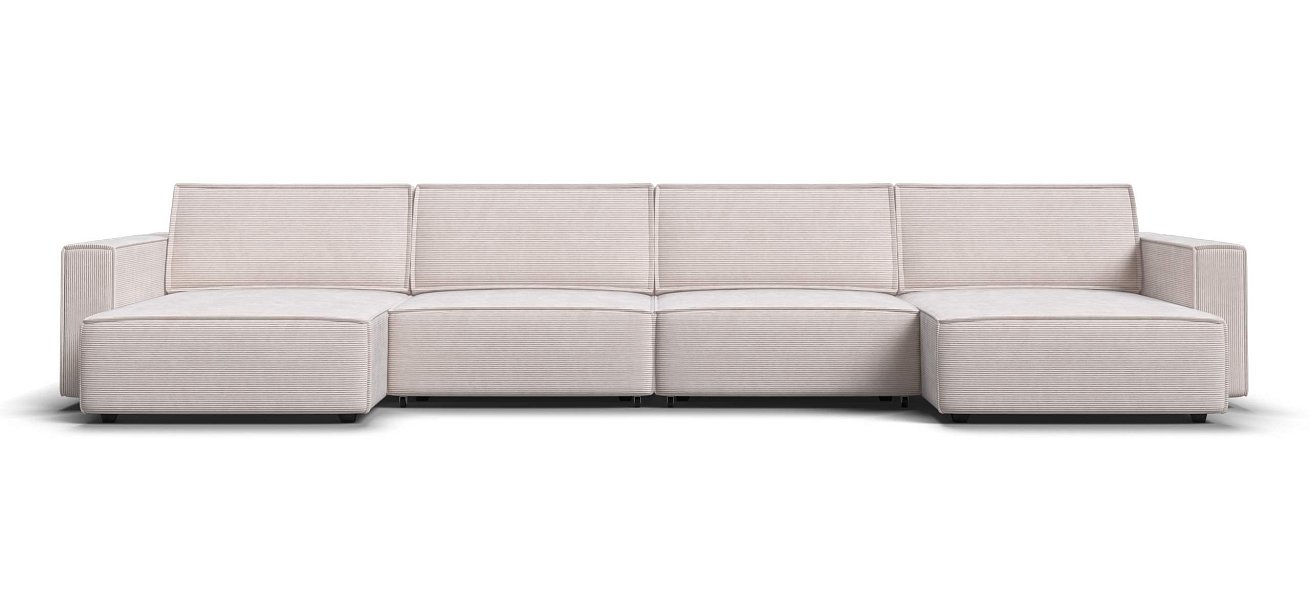 П-образный диван Босс Софт Модуль Вельвет Корд бежевый