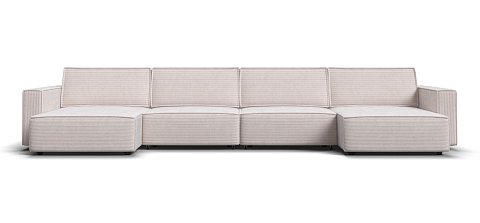 П-образный диван Босс Софт Модуль Вельвет Корд бежевый 1