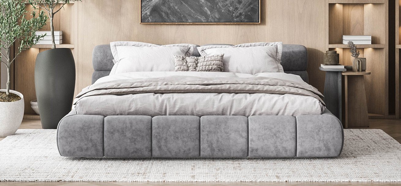 Босс Дрим Кровать+ПМ 180*200 велюр Роял агат