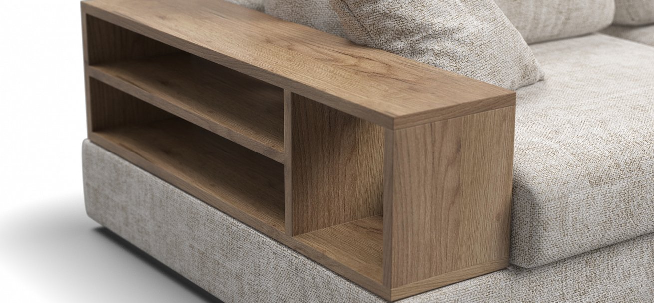 Угловой диван-кровать Босс Модуль ХЛ Шенилл Смарт кварц