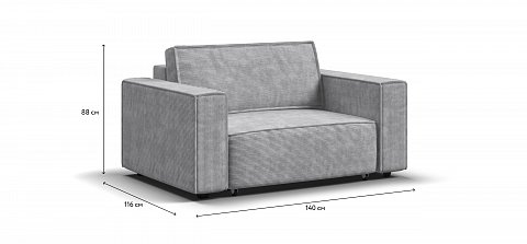 Кресло Босс Софт Модуль Вельвет Корд серый 1