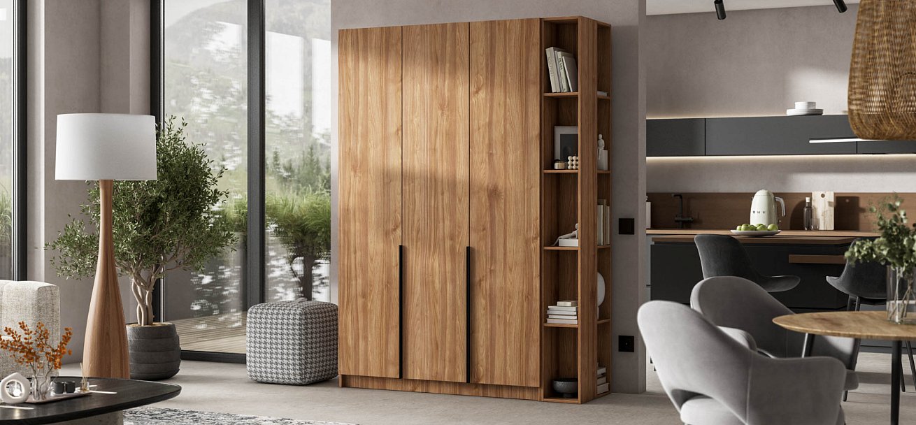 Босс Стандарт 135*220 шкаф распашной 3Д 01 Орех Селект