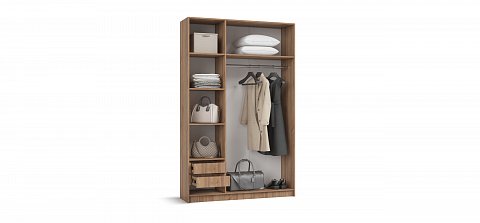 Босс Стандарт 135*220 шкаф распашной 3Д + ящики 01 Орех Селект 3