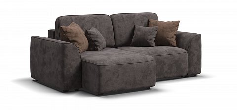 Угловой диван Кинг Модуль велюр Алькантара серый 2