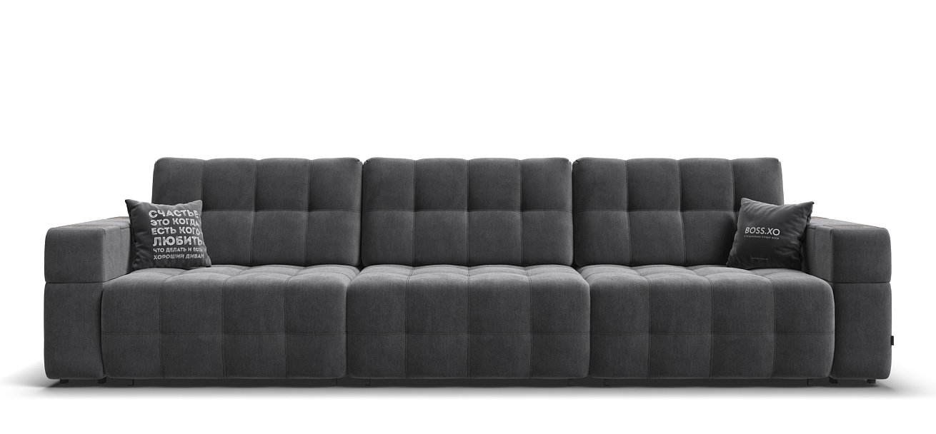 Диван Босс ХО Макс велюр Монолит серый / Камень
