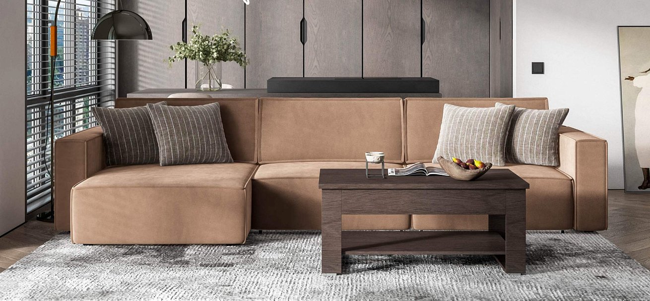 Угловой диван Босс Софт Модуль Макс велюр Монолит мокко