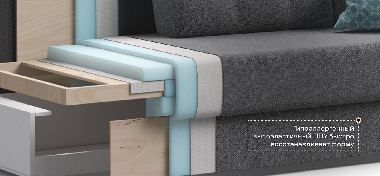 Диван Атланта Рогожка Мальмо серый