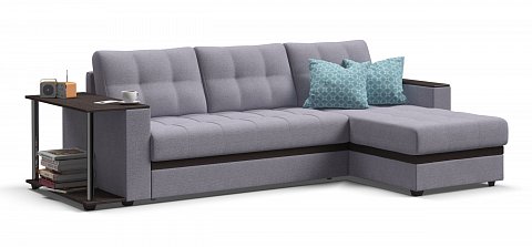 Угловой диван Атланта Люкс Рогожка Мальмо платина