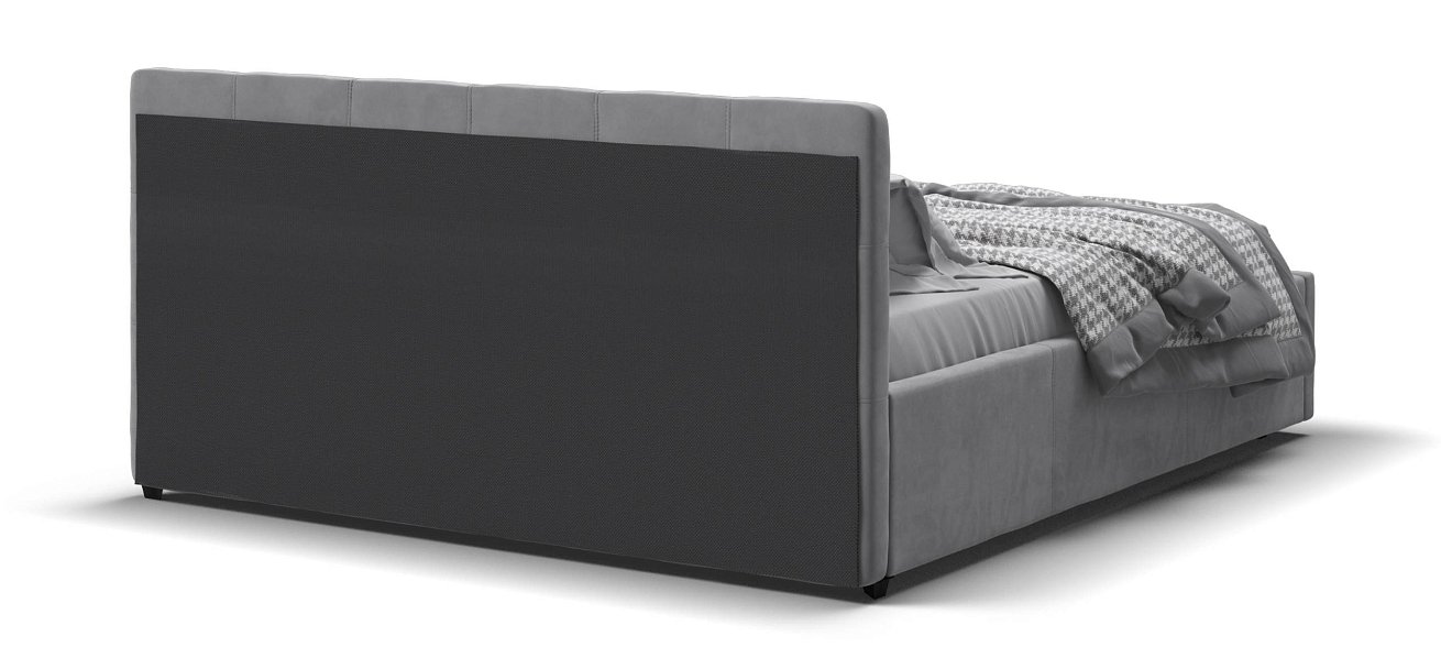 Белла Кровать+ПМ 160*200 велюр Монолит сталь