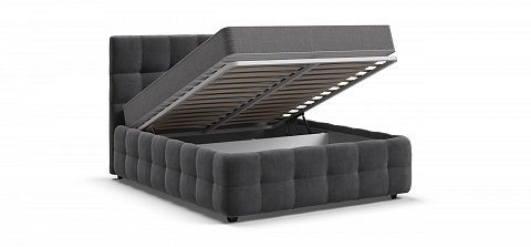 Босс Кровать+ПМ 140*200 велюр Монолит серый 3