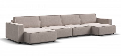 П-образный диван Босс Софт Модуль велюр Монолит латте 1