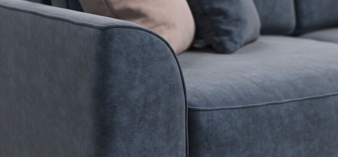 Угловой диван Кинг Модуль Макс велюр Роял синий