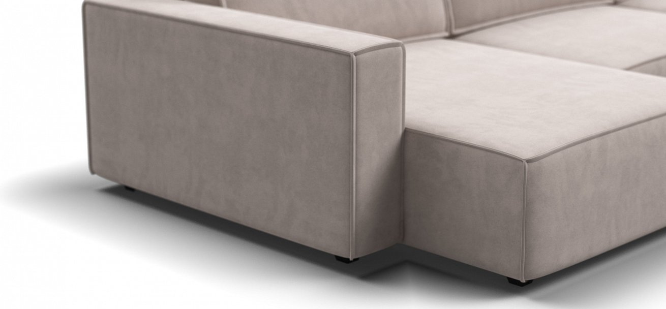 П-образный диван Босс Софт Модуль велюр Монолит латте