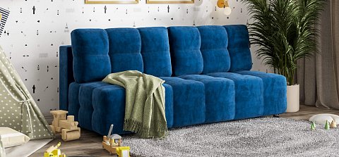 Диван Денди Мини велюр Монолит синий 2
