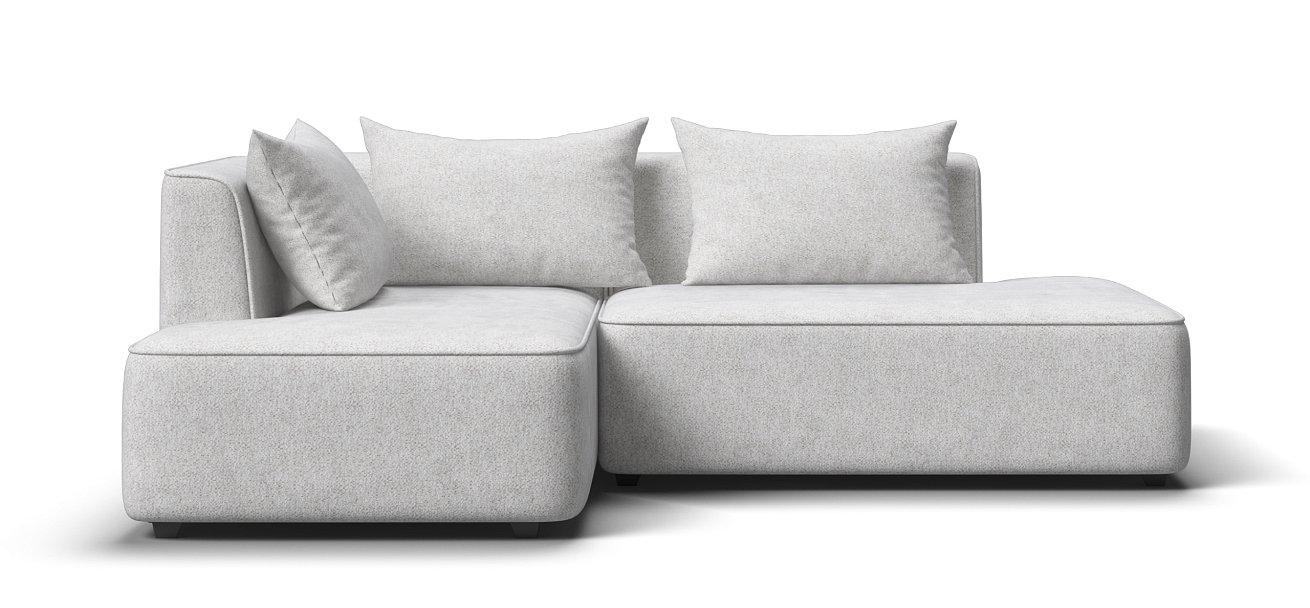 Угловой диван левый Кинг Твин Шенилл Клауд крем