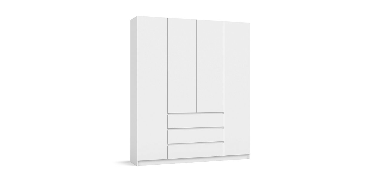 Идея 180 шкаф распашной 4Д+ящики Белый
