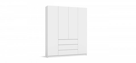 Идея 180 шкаф распашной 4Д+ящики Белый 1