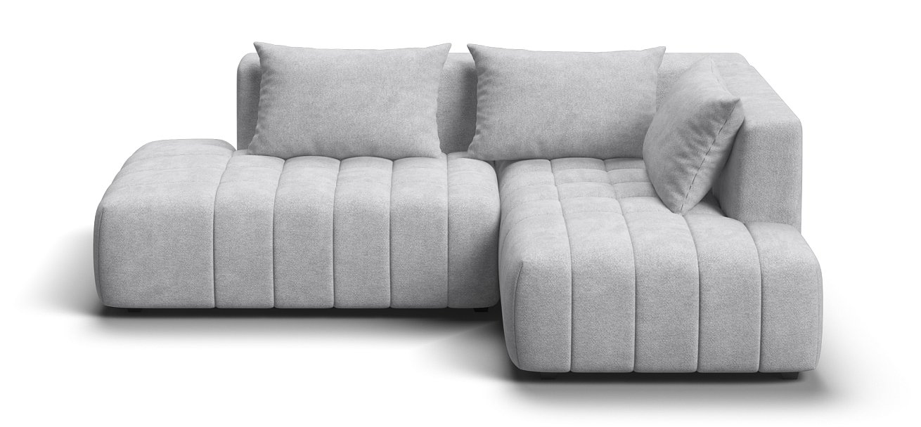 Угловой диван правый Босс Твин Шенилл Клауд серый