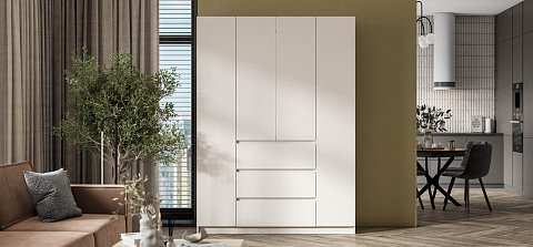 Идея 160 шкаф распашной 4Д+ящики Кашемир 2