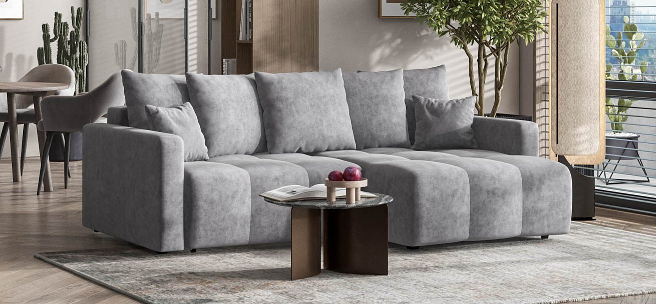 Угловой диван Босс Тренд велюр Роял агат