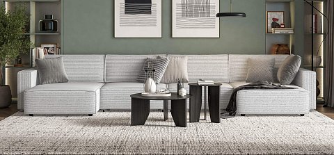 П-образный диван Босс Софт Модуль Вельвет Корд серый 2