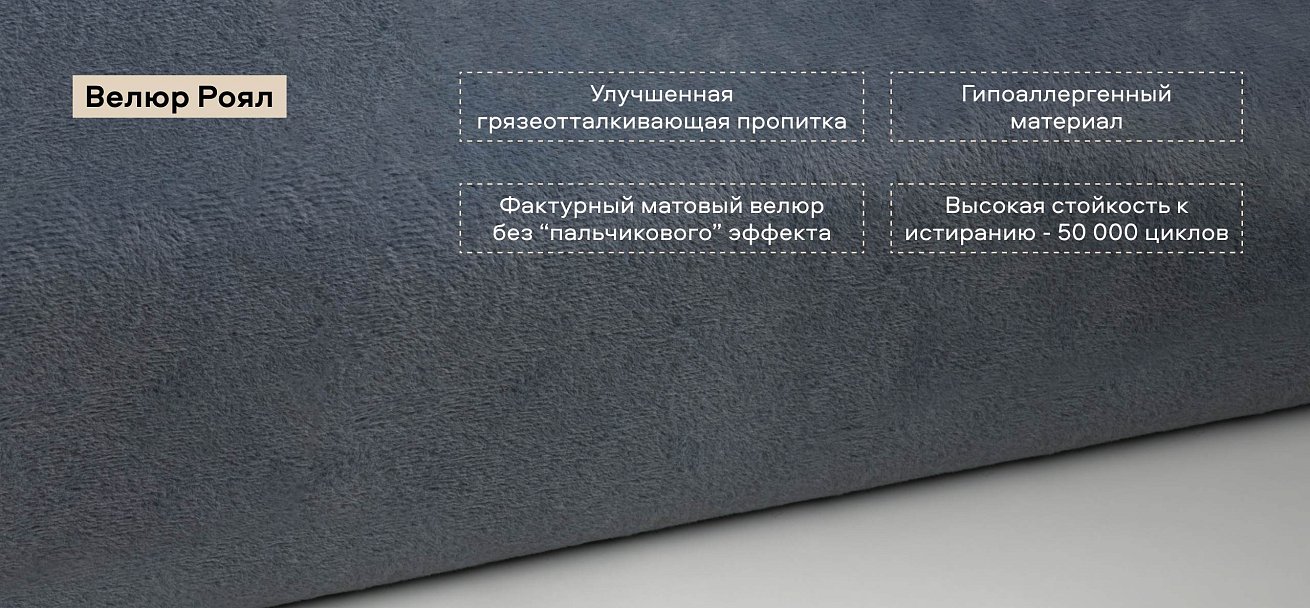 Диван Кинг велюр Роял синий