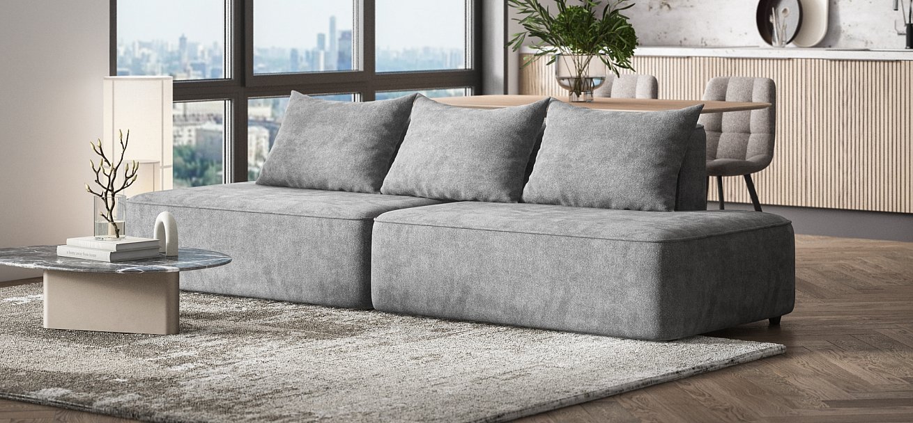 Диван Кинг Твин Шенилл Клауд графит