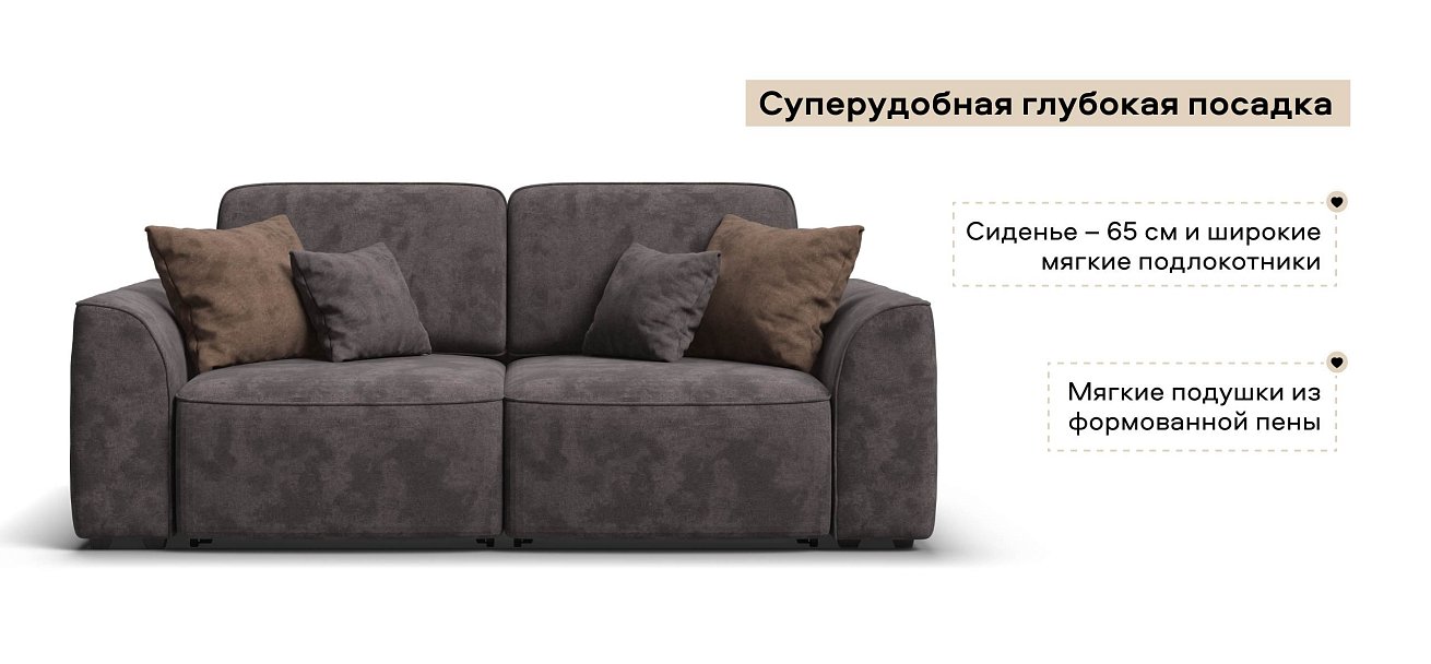 Диван Кинг Модуль велюр Алькантара серый