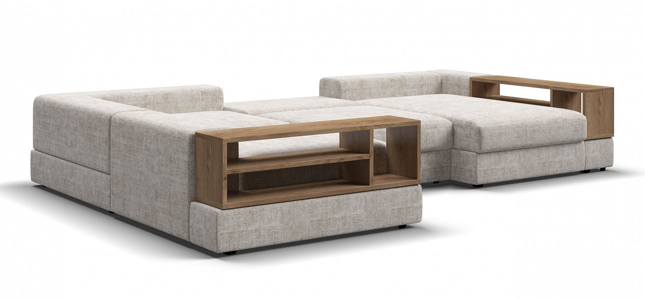 П-образный диван-кровать Босс Модуль Шенилл Смарт кварц