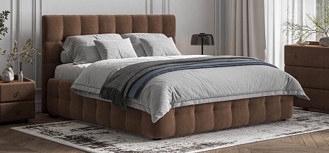 Босс Кровать+ПМ 180*200 велюр Монолит мокко 2