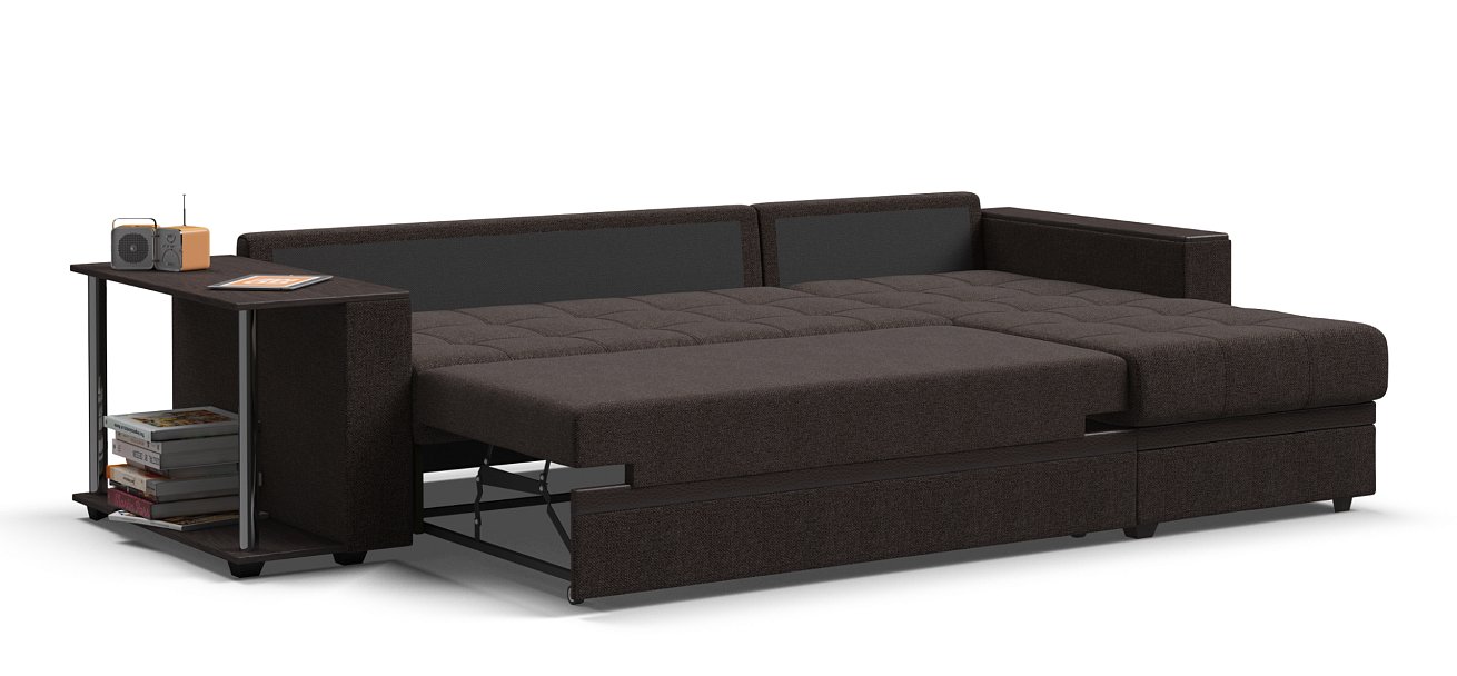 Угловой диван Атланта НПБ Рогожка Мальмо шоколад