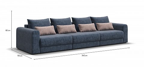 Модульный диван Ричмонд Модуль Макс велюр Роял синий 1