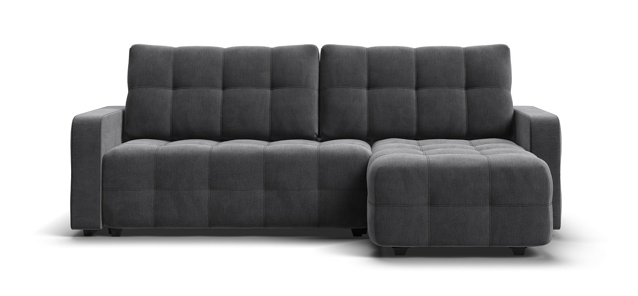 Угловой диван Денди велюр Монолит серый