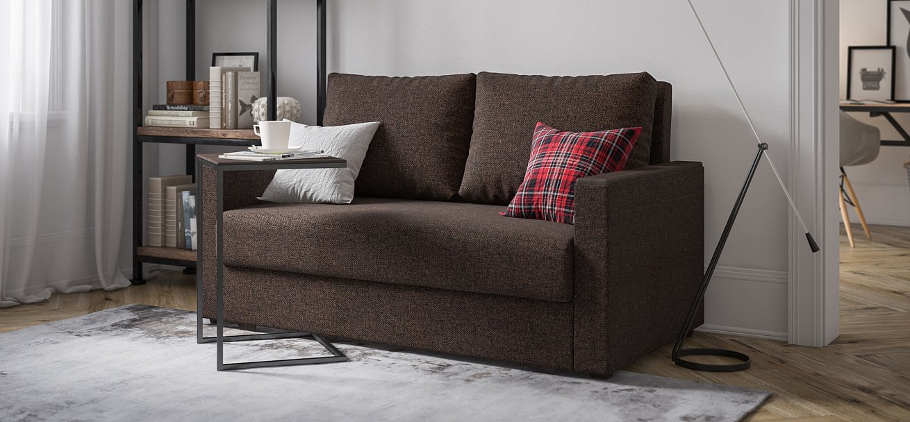 Диван Атланта двухместный Рогожка Мальмо шоколад