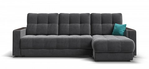 Угловой диван Босс Классик велюр Монолит серый 1