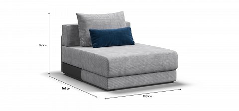 Ричмонд Модуль оттоманка Вельвет Корд серый 1