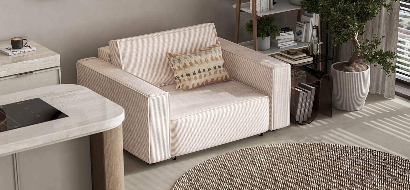 Кресло Босс Софт Модуль Вельвет Корд бежевый