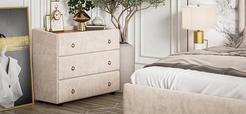 Комод Босс Классик велюр Монолит латте, Орех селект 2