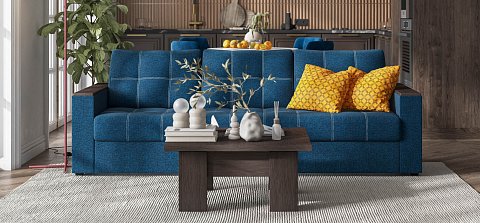 Диван Атланта НПБ 120 Рогожка Мальмо синий 2