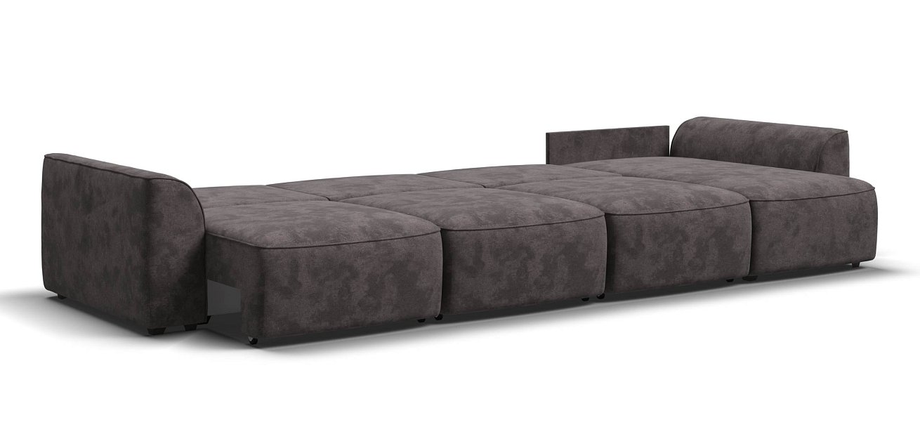 Угловой диван Кинг Модуль Макс велюр Алькантара серый