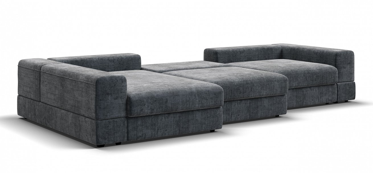 Угловой диван-кровать Босс Модуль ХЛ Шенилл Глосс карбон