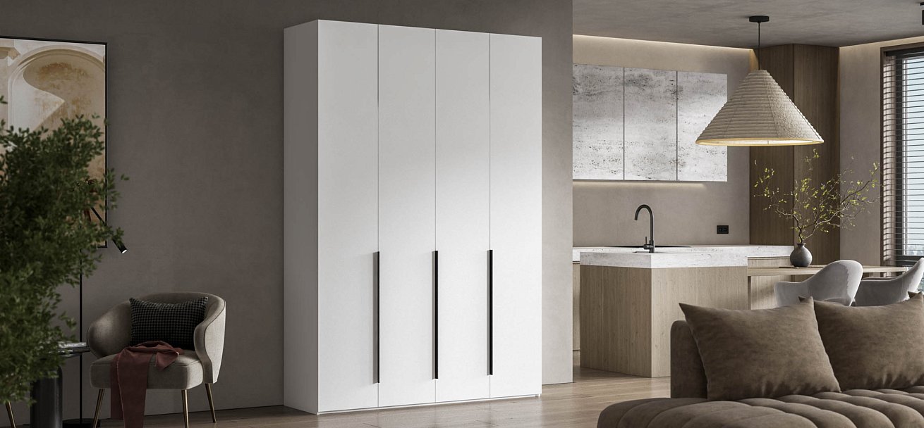 Босс Стандарт 160*236 шкаф распашной 4Д+ящики Белый