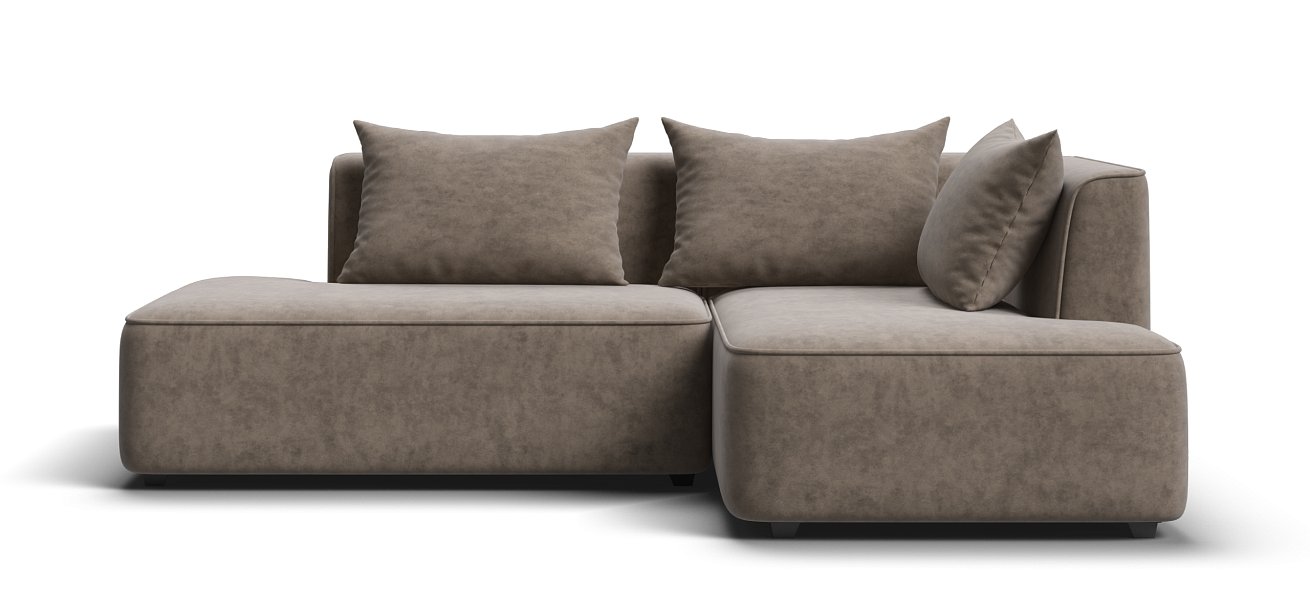 Угловой диван правый Кинг Твин велюр Роял тауп